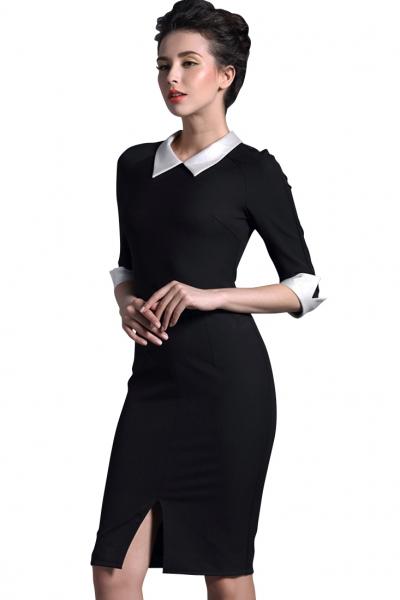 Oasap Fashion Bodycon Dress With Front Split