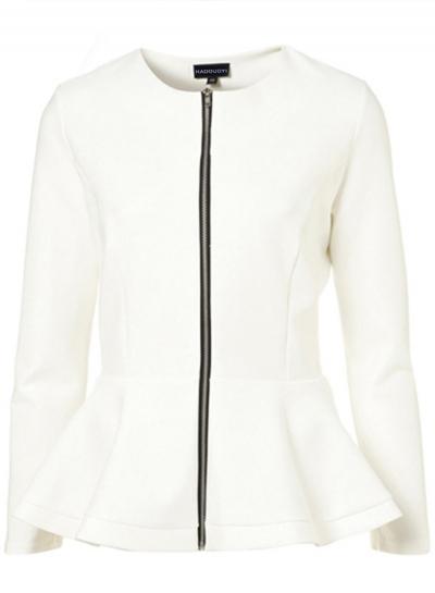 Oasap Women's Victoria Style Ruffle Zipper Coat