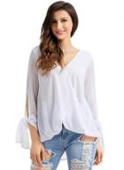 Oasap V Neck 3/4 Sleeve Irregular Pullover Blouse