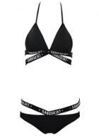 Oasap Women's Two Piece Letter Print Bandage Swimwear With Pad