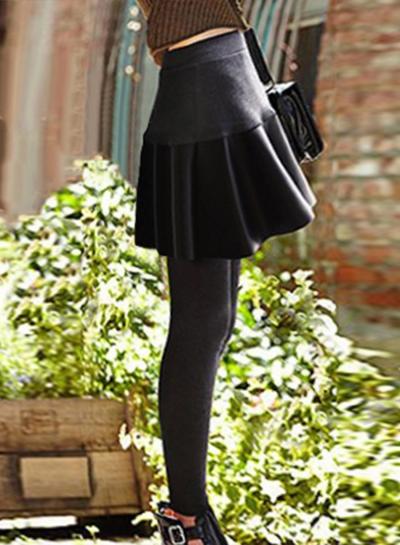 Oasap Plus Size Thicken Pu Paneled Leggings