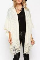 Oasap Casual Crochet Batwing Sleeve Cardigan