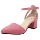 Oasap Square Heel Pointed Toe Suede Leather Women Heels