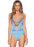 Oasap Spaghetti Strap Floral Printed Sleeveless One Piece Swimwear