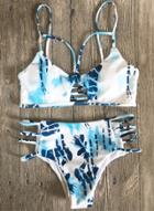 Oasap High Waist Cut Out Print Bikini Set