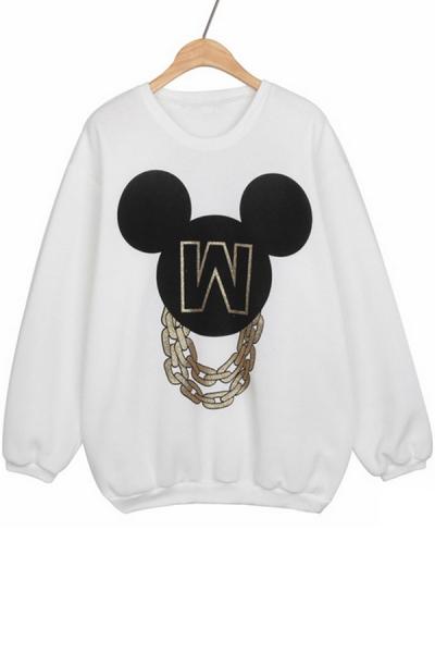 Oasap All-matching Cartoon Fleece Sweatshirt