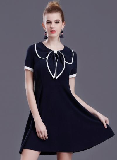 Oasap Contrast Stripe Trim Sailor Nautical Dress