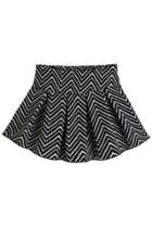 Oasap Zigzag Pleated A-line Skirt