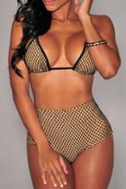 Oasap Fashion High Waist Fishnet Bikini Swimwear