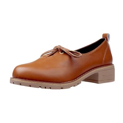 Oasap Low Heels Round Toe Lace Up Martens Shoes