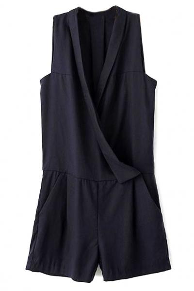 Oasap Casual Navy Rompers