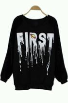 Oasap Street-chic Frist Sweatshirt