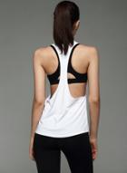 Oasap Women's Solid Side Cut Out Dri-fit Sports Vest