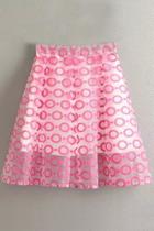 Oasap Geometric Print Pleated Skirt
