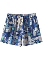 Oasap Women's Casual Elastic Waist Printed Summer Shorts With Pockets
