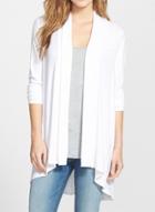 Oasap Open Front Long Sleeve Solid Color Irregular Cardigan
