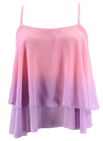 Oasap Women's Summer Gradient Ramp Print Spaghetti Strap Top