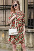 Oasap Vintage Peacock Print Three Quarter Sleeve Loose Dress