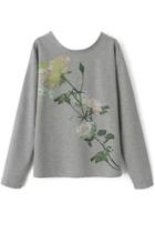 Oasap Classic Grey Demure Floral Sweatshirt