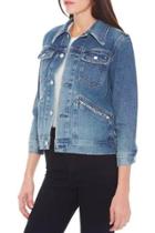 Oasap Vintage Turn Down Collar Wash Denim Jacket