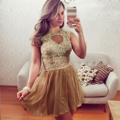 Oasap Lace Panel Sleeveless A-line Mini Dress
