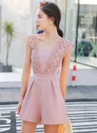 Oasap Fashion Weet V Neck Sleeveless Short Jumpsuit
