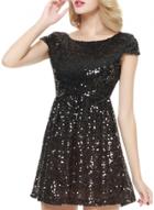 Oasap Women's Fashion Sequin Trim Scoop Back A-line Dress