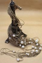 Oasap Retro Beading Gold-tone Multi-chains Necklace