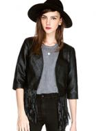 Oasap 3/4 Sleeve Jacket With Tassels