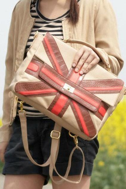 Oasap Preppy Square Union Jack Shoulder Bag