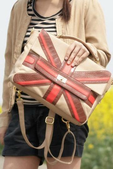 Oasap Preppy Square Union Jack Shoulder Bag