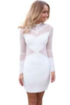 Oasap Romance Lace White Bodice Dress