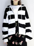 Oasap Hooded Striped Long Sleeve Sweatshirt