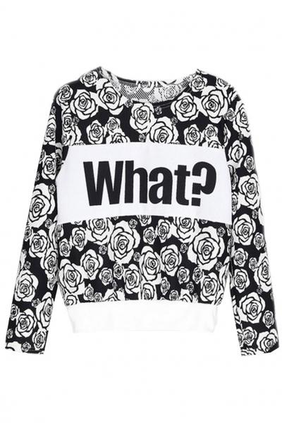Oasap Blossoming Rose Sweatshirt