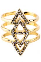 Oasap Trendy Symmetry Design Faux Diamond Ring