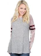 Oasap Casual Loose Fit Velvet Splicing Pullover Tee