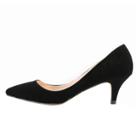 Oasap Suede Solid Color Pointed Toe Pumps