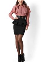 Oasap Flouncing Embellisheddd High Waistline Slim Mini Skirt