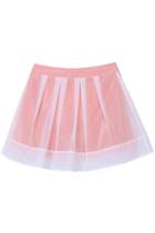 Oasap Gauze Top Pleated Cotton Skirt