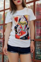 Oasap Poker Cards Graphic Short Sleeve Cotton Tee
