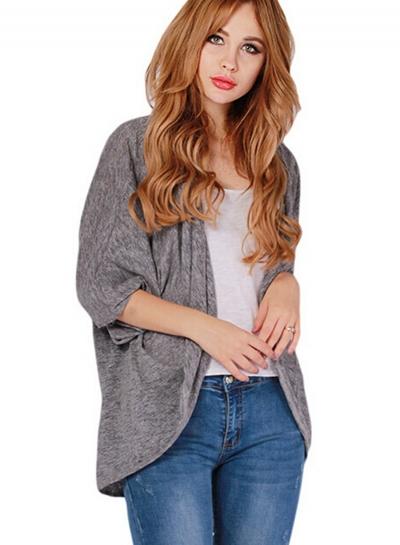 Oasap Loose Long Sleeve Open Front Coat