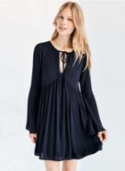 Oasap Women's Lace Up Front Flare Sleeve A-line Dress
