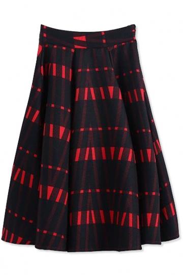 Oasap Vintage Black Tribal Print Maxi Skirt