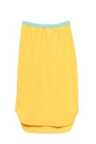 Oasap Contrast Color Cotton Skirt With Irregular Hemline