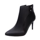 Oasap Solid Color Pointed Toe Stiletto Heels Boots With Rivet