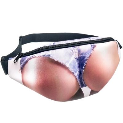 Oasap Funny Fake Buttocks Printed Waist Bag