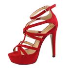 Oasap Cross Strap Hollow Out Stiletto Gladiator Sandals