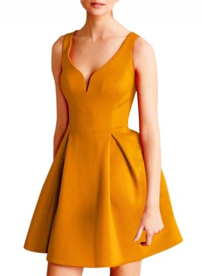 Oasap Women's V Neck Sleeveless Backless A Line Short Dress