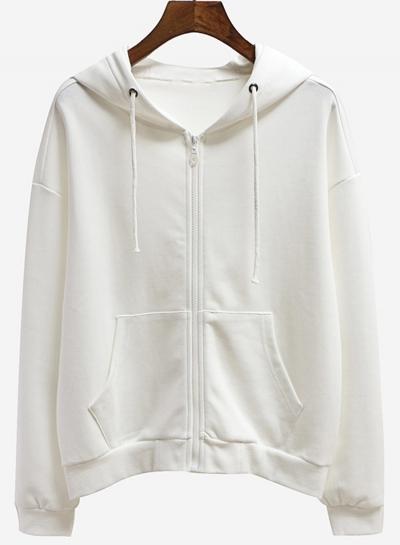 Oasap Fashion Long Sleeve Front Zip Hoodie With Pocket