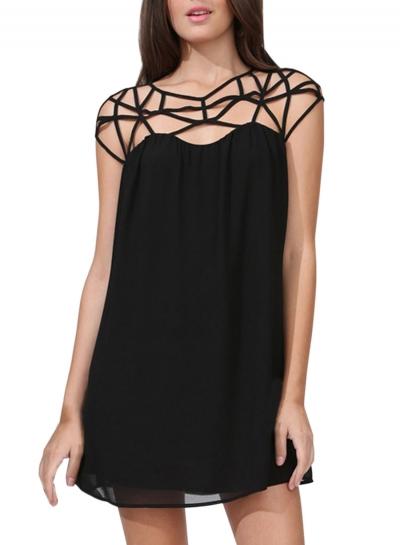 Oasap Women's Chic Hollow Out Backless Asymmetric Dress